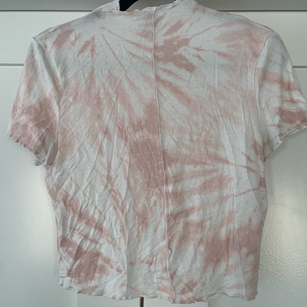 Tie dye mock neck short sleeve top